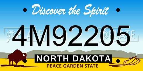 4M92205 North Dakota License Plate