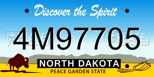 4M97705 North Dakota License Plate