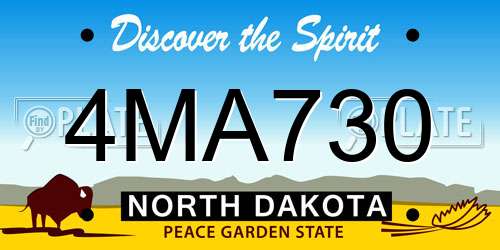 4MA730 North Dakota License Plate