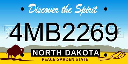 4MB2269 North Dakota License Plate