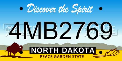 4MB2769 North Dakota License Plate