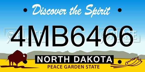 4MB6466 North Dakota License Plate