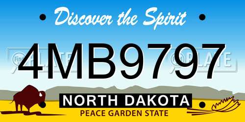 4MB9797 North Dakota License Plate