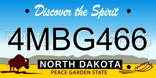 4MBG466 North Dakota License Plate