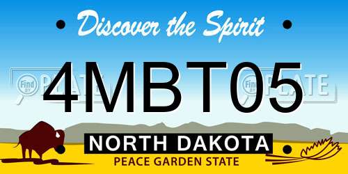 4MBT05 North Dakota License Plate