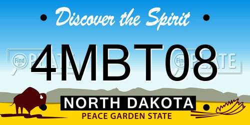 4MBT08 North Dakota License Plate