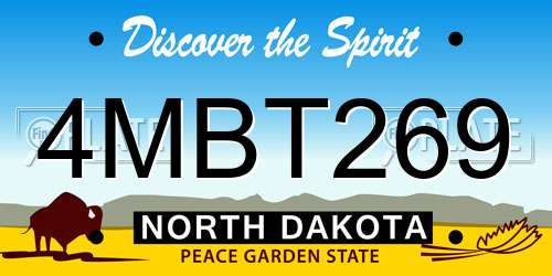 4MBT269 North Dakota License Plate