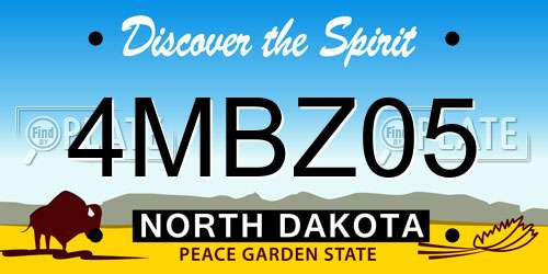 4MBZ05 North Dakota License Plate