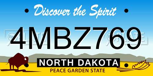 4MBZ769 North Dakota License Plate