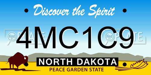 4MC1C9 North Dakota License Plate