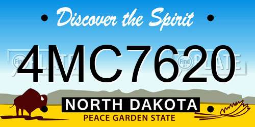 4MC7620 North Dakota License Plate