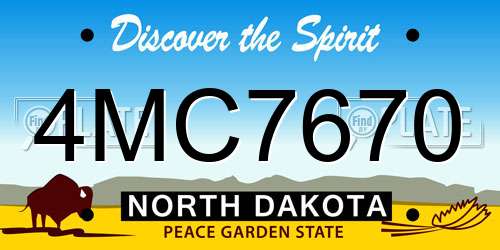 4MC7670 North Dakota License Plate