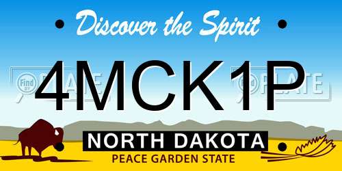 4MCK1P North Dakota License Plate
