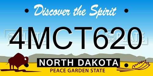4MCT620 North Dakota License Plate