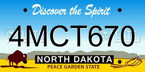 4MCT670 North Dakota License Plate