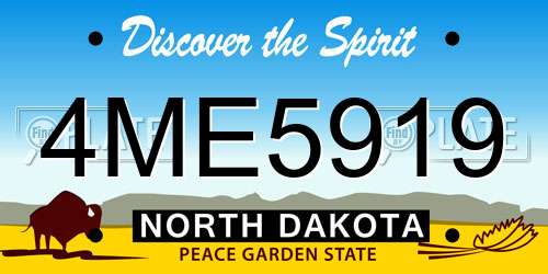 4ME5919 North Dakota License Plate
