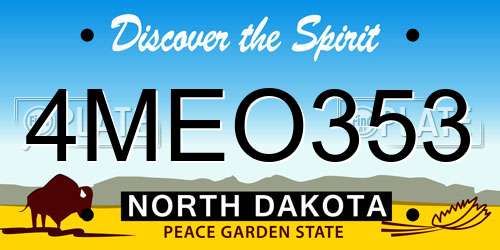 4MEO353 North Dakota License Plate