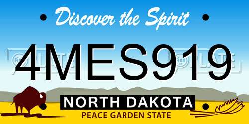 4MES919 North Dakota License Plate