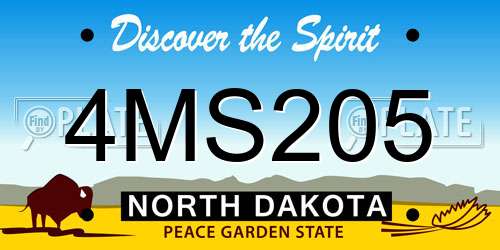 4MS205 North Dakota License Plate