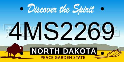 4MS2269 North Dakota License Plate