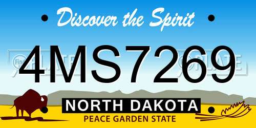 4MS7269 North Dakota License Plate