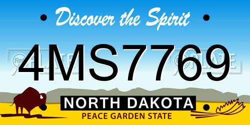 4MS7769 North Dakota License Plate