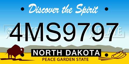 4MS9797 North Dakota License Plate