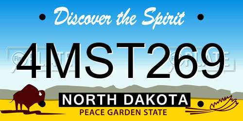 4MST269 North Dakota License Plate