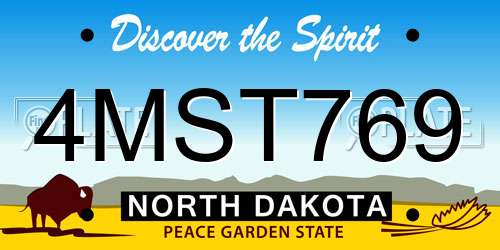4MST769 North Dakota License Plate
