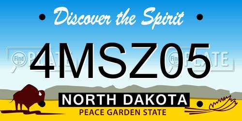 4MSZ05 North Dakota License Plate