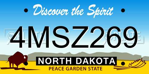4MSZ269 North Dakota License Plate