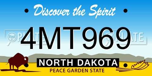 4MT969 North Dakota License Plate