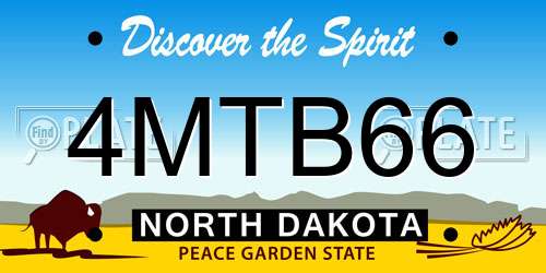 4MTB66 North Dakota License Plate