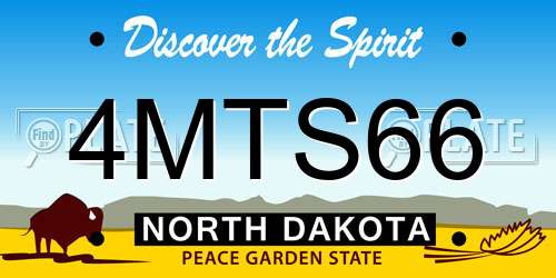 4MTS66 North Dakota License Plate
