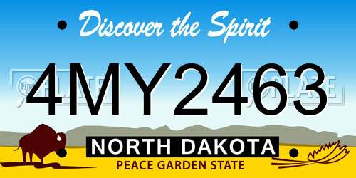 4MY2463 North Dakota License Plate