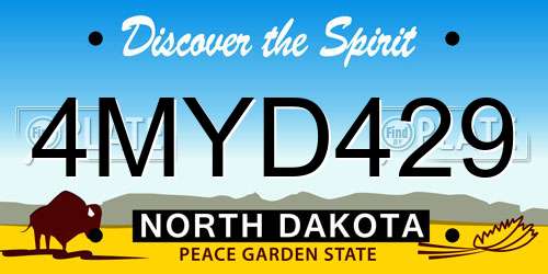 4MYD429 North Dakota License Plate