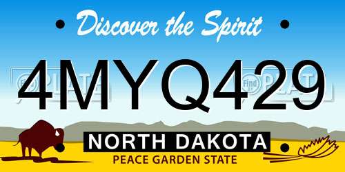 4MYQ429 North Dakota License Plate