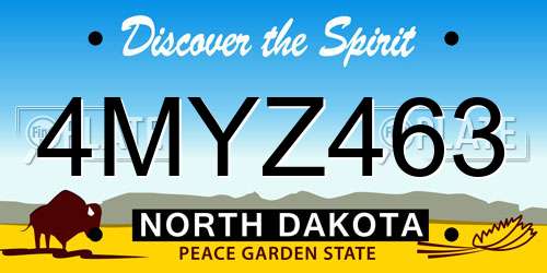 4MYZ463 North Dakota License Plate