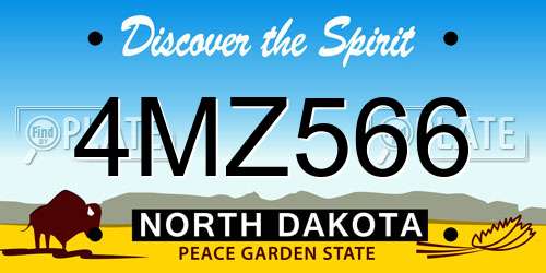 4MZ566 North Dakota License Plate