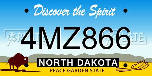 4MZ866 North Dakota License Plate
