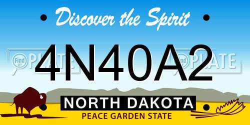 4N40A2 North Dakota License Plate