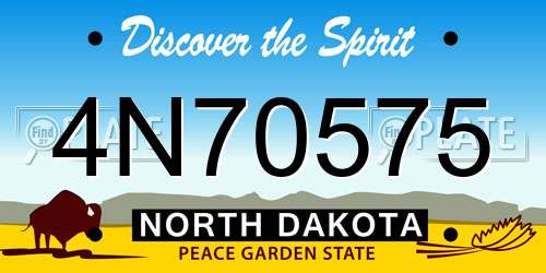 4N70575 North Dakota License Plate