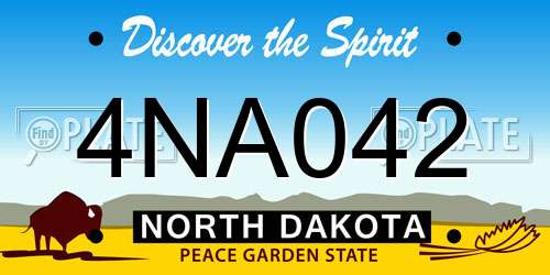 4NA042 North Dakota License Plate