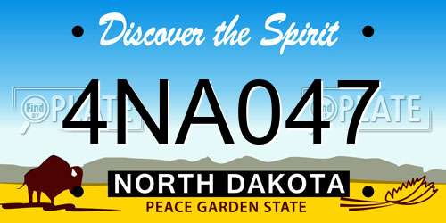 4NA047 North Dakota License Plate
