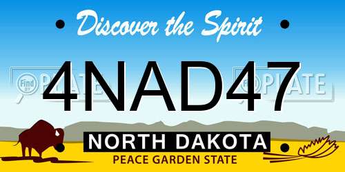 4NAD47 North Dakota License Plate