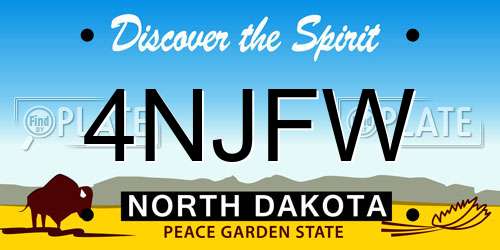4NJFW North Dakota License Plate