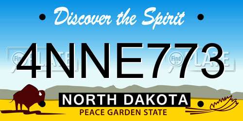 4NNE773 North Dakota License Plate