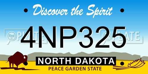 4NP325 North Dakota License Plate