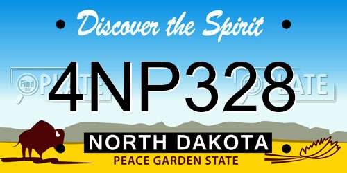 4NP328 North Dakota License Plate
