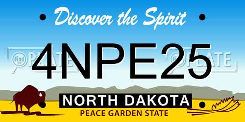 4NPE25 North Dakota License Plate